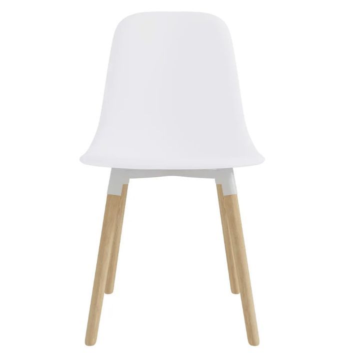 Chaise polypropylène blanc et pieds bois clair Mee - Lot de 4 - Photo n°3