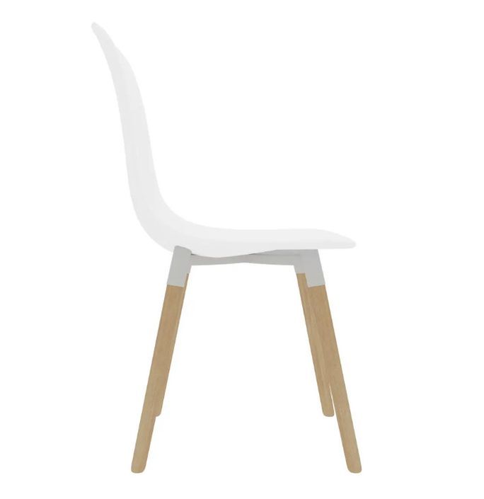 Chaise polypropylène blanc et pieds bois clair Mee - Lot de 4 - Photo n°4