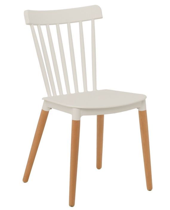 Chaise polypropylène blanc et pieds bois naturel Welly - Photo n°1