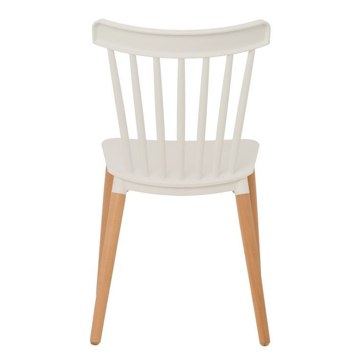 Chaise polypropylène blanc et pieds bois naturel Welly - Photo n°3