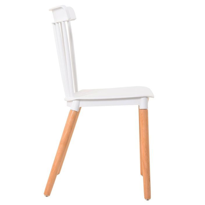 Chaise polypropylène blanc pieds bois clair Boop - Lot de 6 - Photo n°4