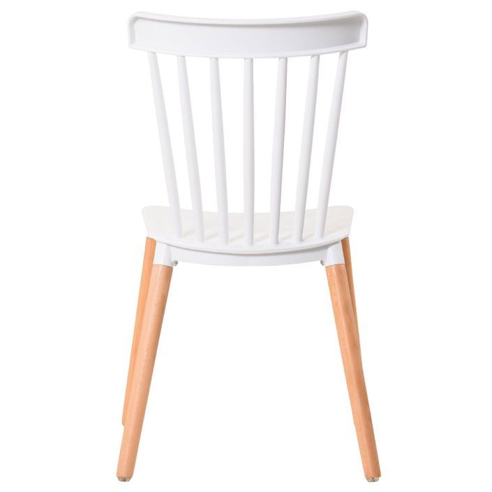 Chaise polypropylène blanc pieds bois clair Boop - Lot de 6 - Photo n°5