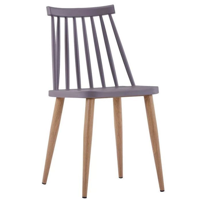 Chaise polypropylène gris et pieds bois clair Neez - Lot de 2 - Photo n°1