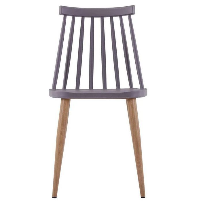 Chaise polypropylène gris et pieds bois clair Neez - Lot de 2 - Photo n°2