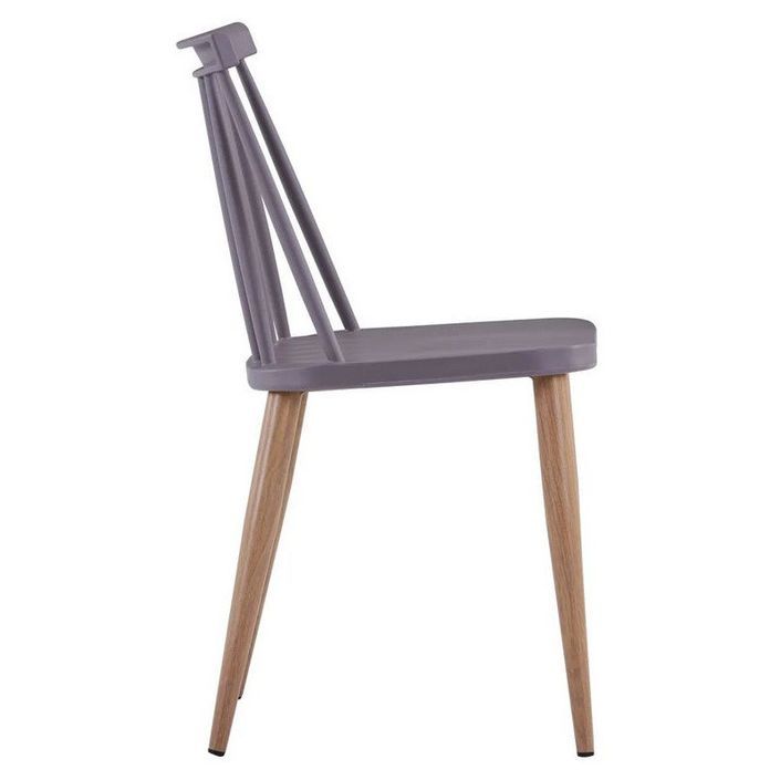 Chaise polypropylène gris et pieds bois clair Neez - Lot de 2 - Photo n°3