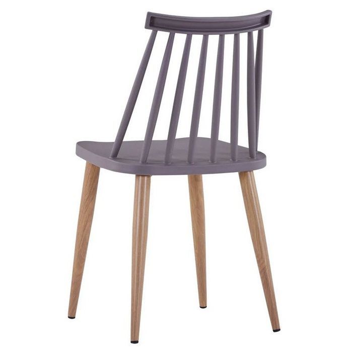 Chaise polypropylène gris et pieds bois clair Neez - Lot de 2 - Photo n°4