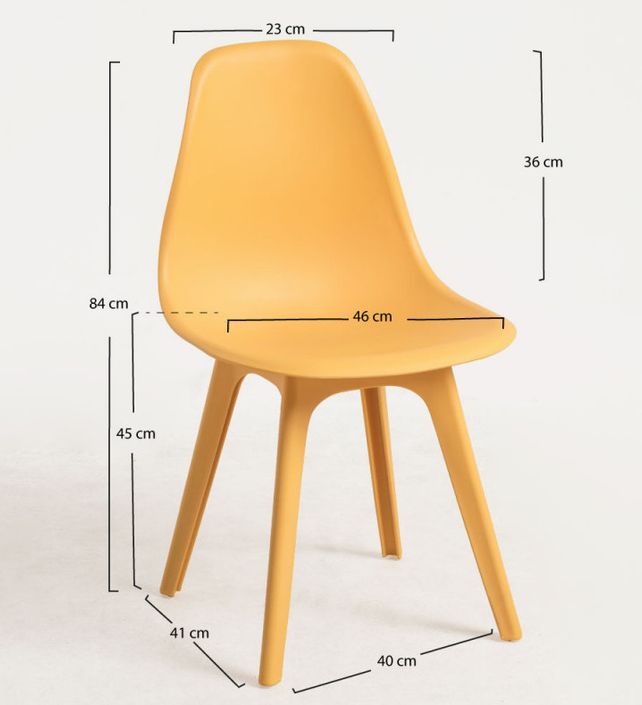 Chaise polypropylène jaune Brink - Lot de 2 - Photo n°4