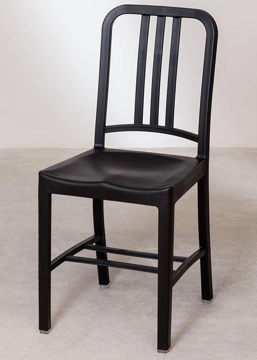 Chaise polypropylène noir Navi - Photo n°1