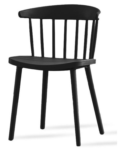 Chaise polypropylène plastique noir Charly - Photo n°1
