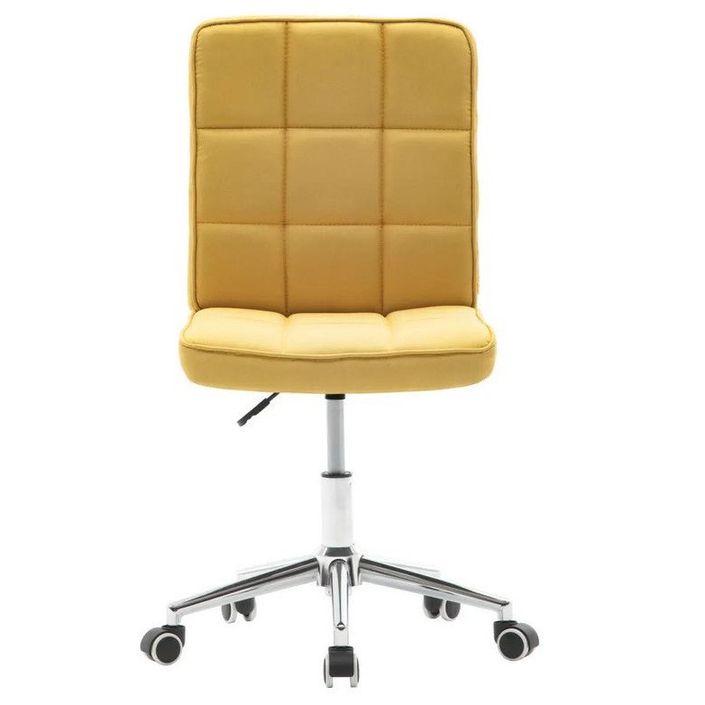 Chaise réglable tissu jaune et métal chromé Ufat - Lot de 2 - Photo n°2