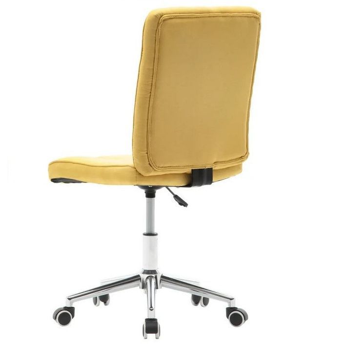 Chaise réglable tissu jaune et métal chromé Ufat - Lot de 2 - Photo n°3