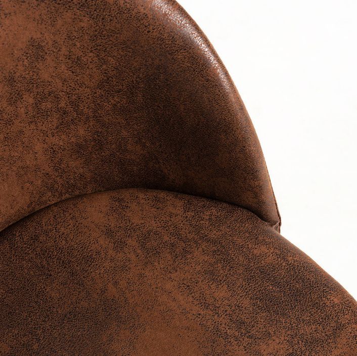 Chaise rembourrée simili cuir marron vintage et pieds acier naturel Kiluma - Photo n°5