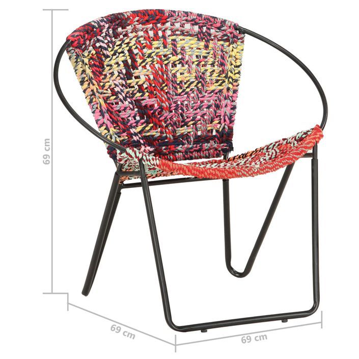 Chaise ronde Chindi Multicolore Tissu - Photo n°7