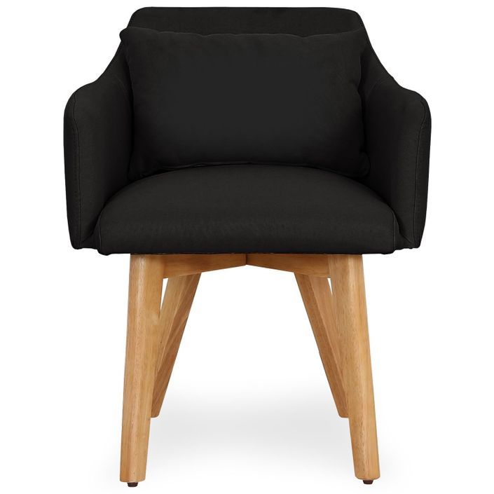 Chaise scandinave avec accoudoir tissu noir Kendi - Photo n°1