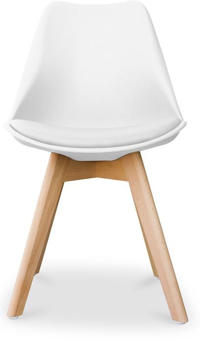Chaise scandinave avec coussin simili blanc Genève - Lot de 2 - Photo n°2