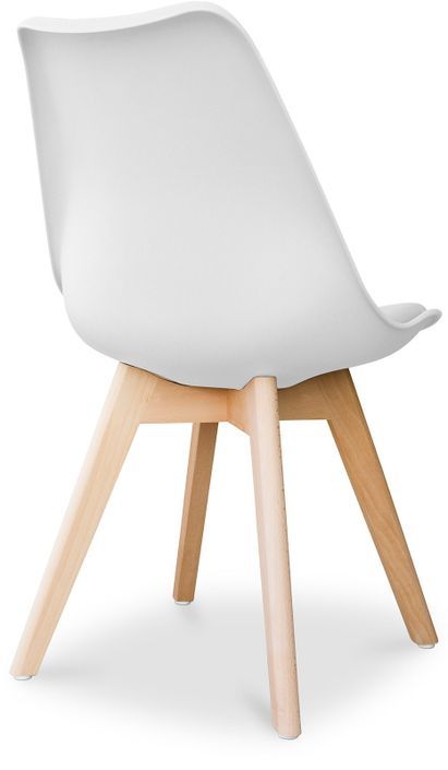 Chaise scandinave avec coussin simili blanc Genève - Lot de 2 - Photo n°4