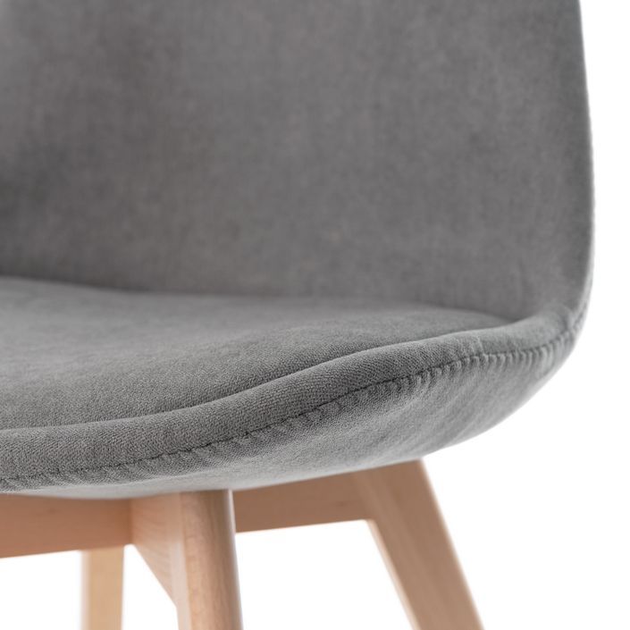 Chaise scandinave en tissu doux et bois de Hêtre Romba – Confort et élégance - Photo n°6