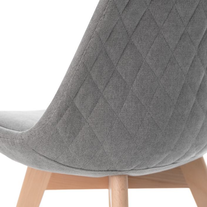 Chaise scandinave en tissu doux et bois de Hêtre Romba – Confort et élégance - Photo n°8