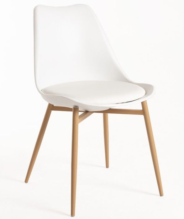 Chaise scandinave Kany - Confort en simili cuir et pieds en bois naturel - Photo n°7