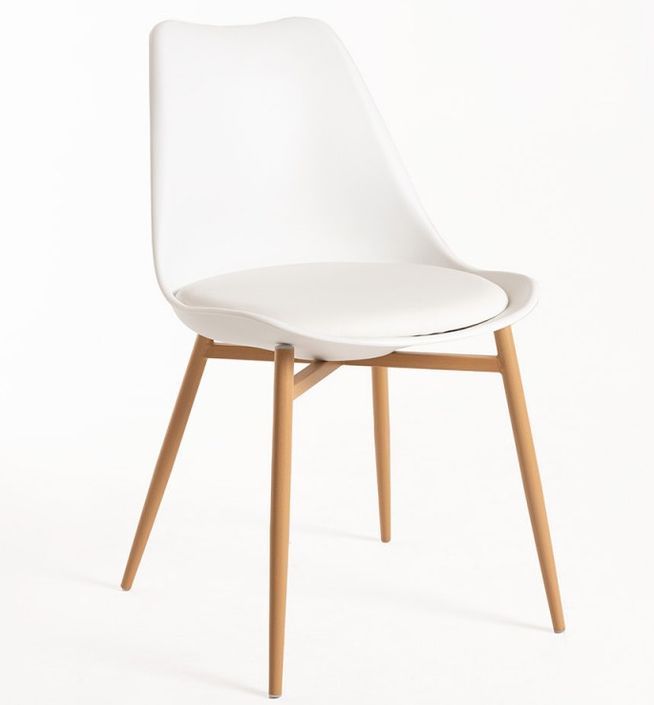 Chaise scandinave Kany - Confort en simili cuir et pieds en bois naturel - Photo n°1