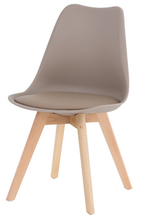 Chaise scandinave premium Karyna – Assise en simili cuir et pieds en bois de Hêtre - Photo n°1