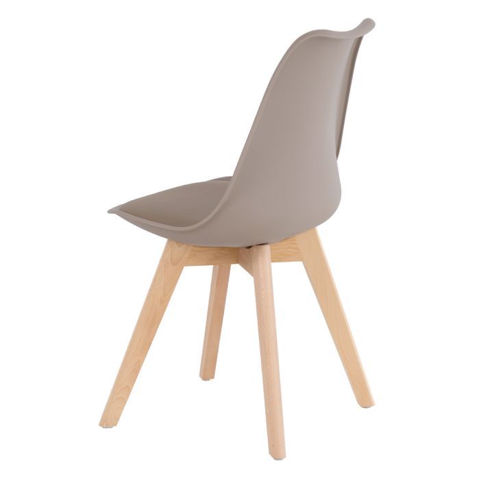 Chaise scandinave premium Karyna – Assise en simili cuir et pieds en bois de Hêtre - Photo n°2