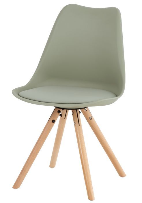 Chaise scandinave vert menthe assise coussin simili cuir Norda - Photo n°1