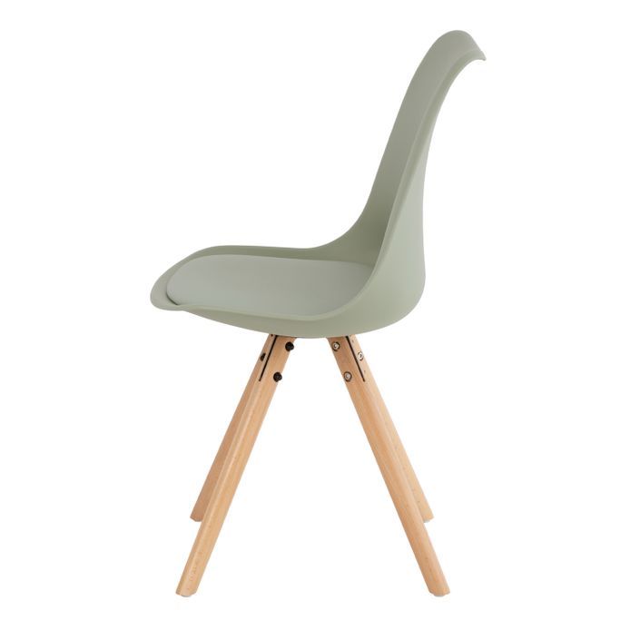 Chaise scandinave vert menthe assise coussin simili cuir Norda - Photo n°4
