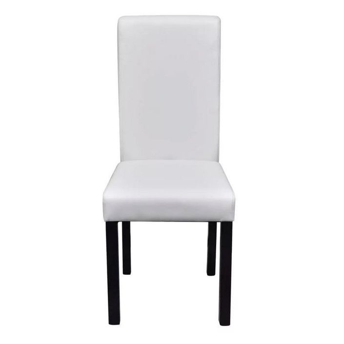 Chaise simili cuir blanc et pieds bois noir Acheet - Lot de 2 - Photo n°3