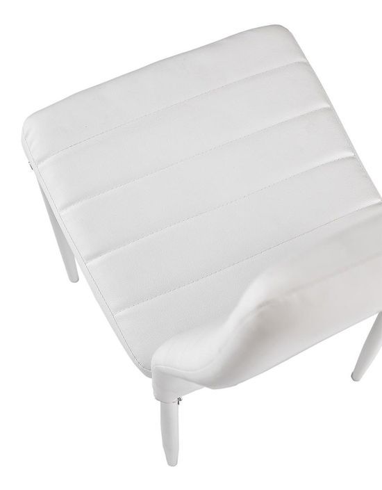 Chaise simili cuir blanc et pieds métal blanc Rolina - Lot de 4 - Photo n°3