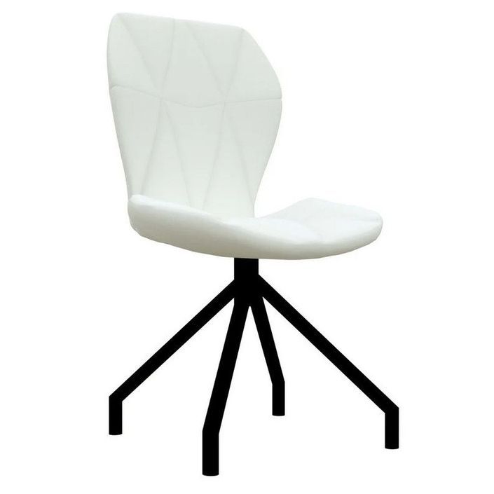 Chaise simili cuir blanc et pieds métal noir Amy - Lot de 2 - Photo n°1