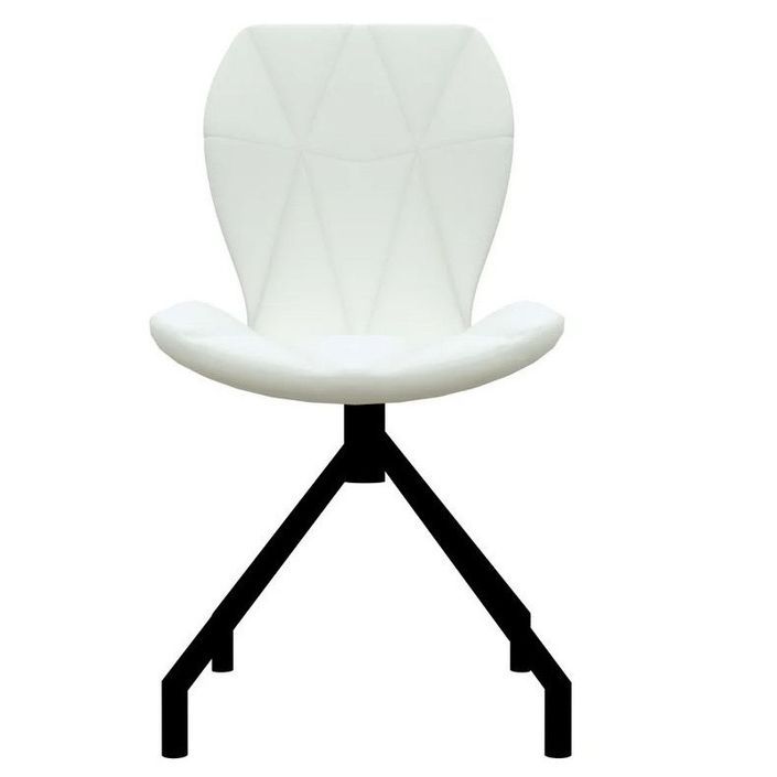 Chaise simili cuir blanc et pieds métal noir Amy - Lot de 2 - Photo n°2