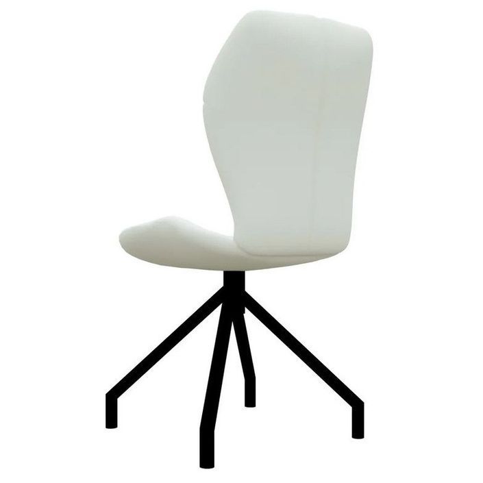 Chaise simili cuir blanc et pieds métal noir Amy - Lot de 2 - Photo n°4