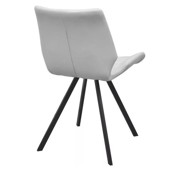 Chaise simili cuir blanc et pieds métal noir Jeje - Lot de 4 - Photo n°4