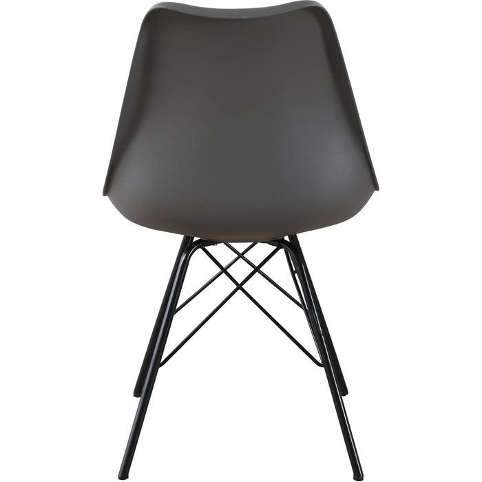 Chaise simili cuir gris et pieds métal noir Neman - Lot de 4 - Photo n°4
