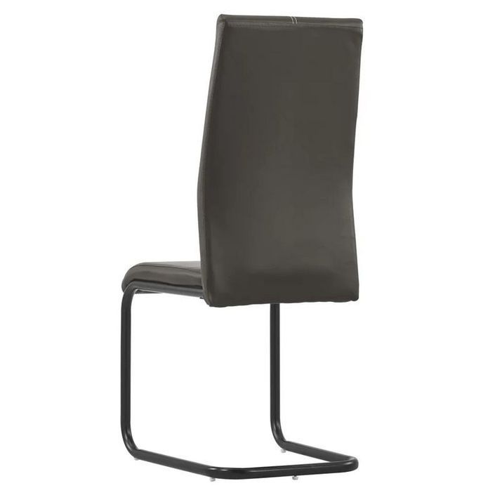Chaise simili cuir marron et pieds métal noir Adma - Lot de 4 - Photo n°4