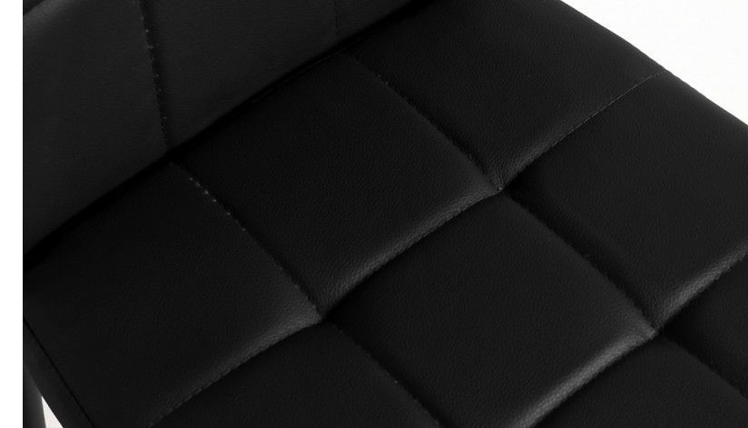 Chaise simili cuir noir capitonné et pieds acier noir Kentor - Photo n°5