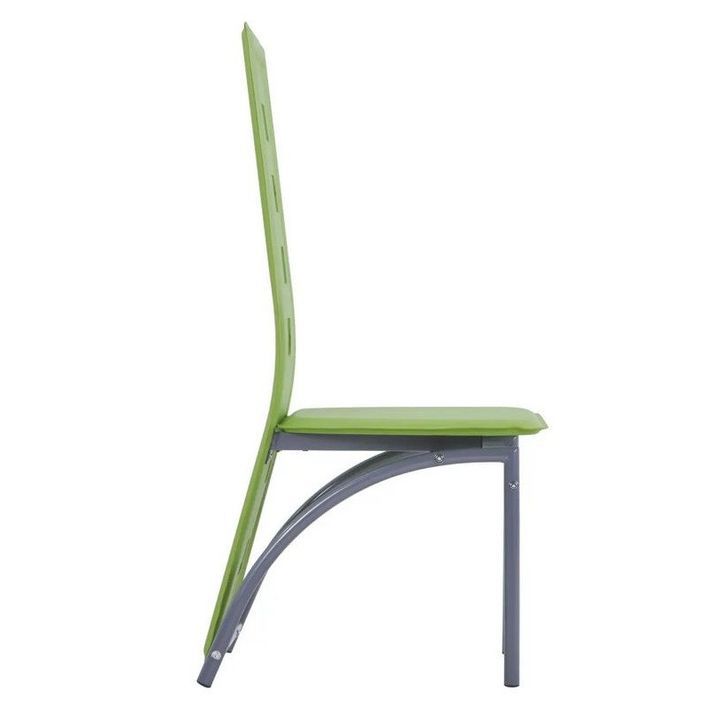 Chaise simili cuir vert anis et pieds métal Ceaney - Lot de 2 - Photo n°4