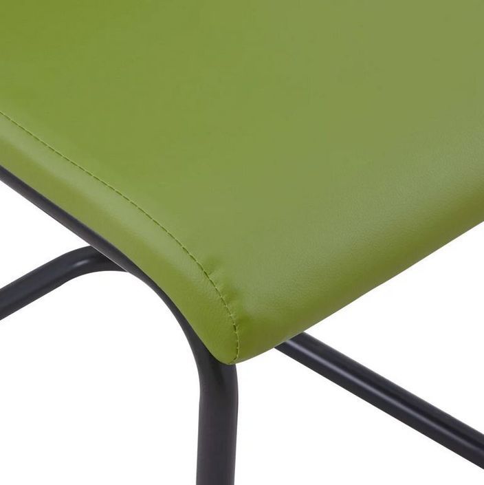 Chaise simili cuir vert et pieds métal noir Adma - Lot de 4 - Photo n°5