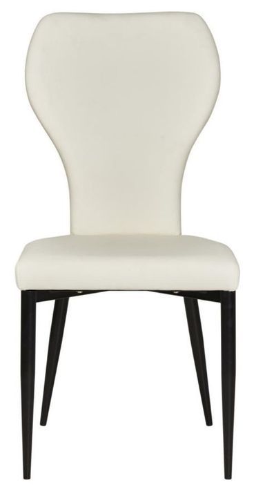 Chaise similicuir blanc et pieds métal noir Via - Lot de 2 - Photo n°2