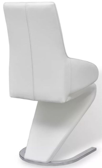 Chaise similicuir blanc et pieds métal Tiffan - Lot de 2 - Photo n°6