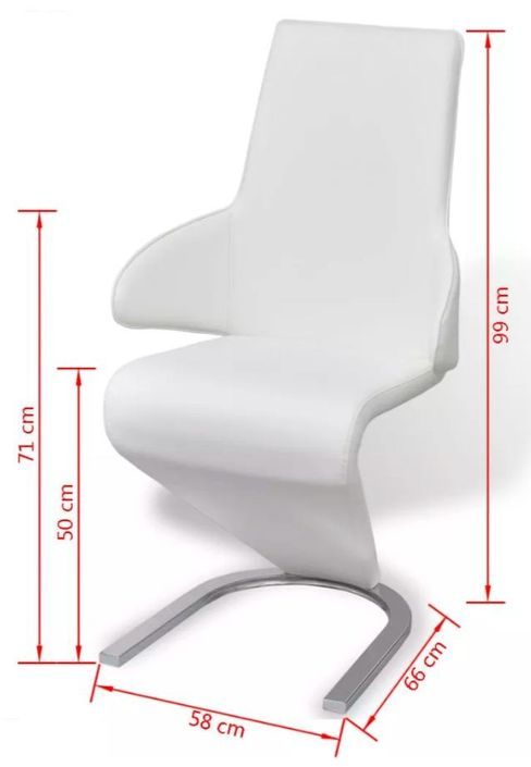 Chaise similicuir blanc et pieds métal Tiffan - Lot de 2 - Photo n°8