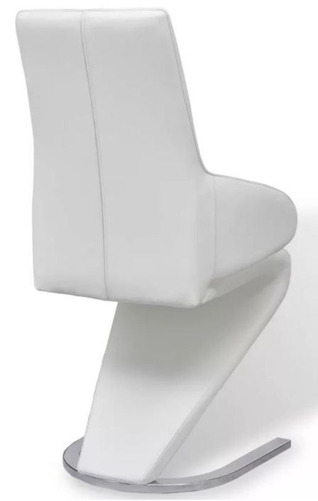 Chaise similicuir blanc et pieds métal Tiffan - Lot de 6 - Photo n°6