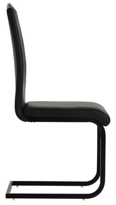 Chaise similicuir noir et pieds métal chromé Mikarelane - Lot de 4 - Photo n°4