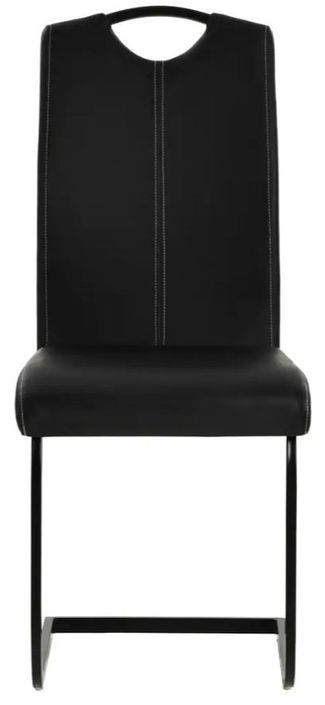 Chaise similicuir noir et pieds métal chromé Mikarelane - Lot de 6 - Photo n°3