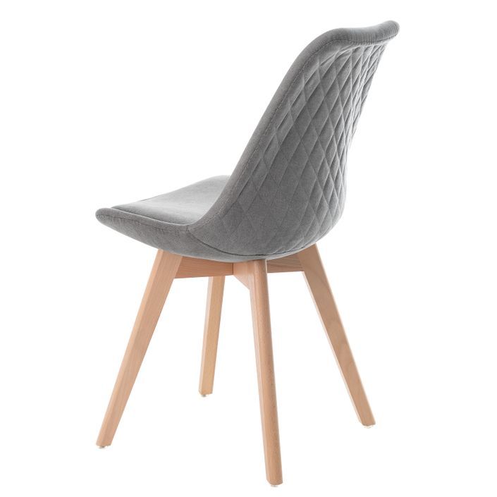 Chaise style scandinave tissu doux et pieds bois de hêtre Romba - Photo n°2