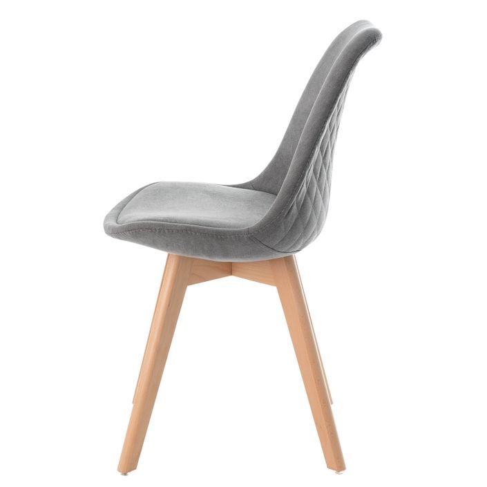 Chaise style scandinave tissu doux et pieds bois de hêtre Romba - Photo n°3