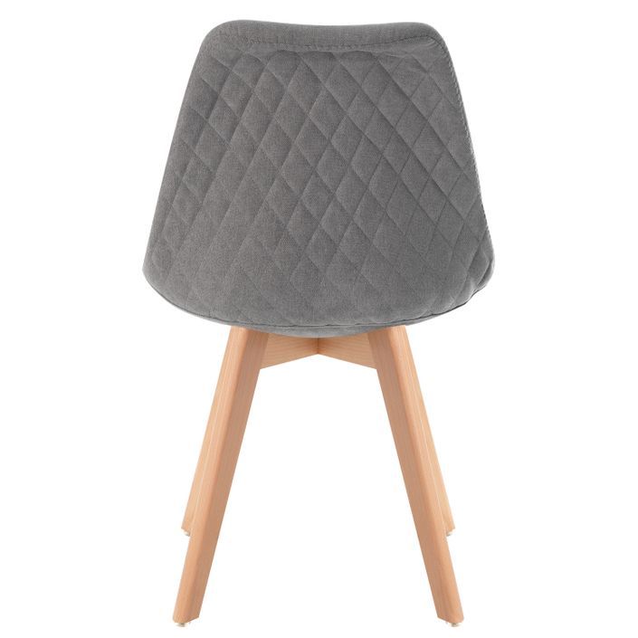 Chaise style scandinave tissu doux et pieds bois de hêtre Romba - Photo n°5