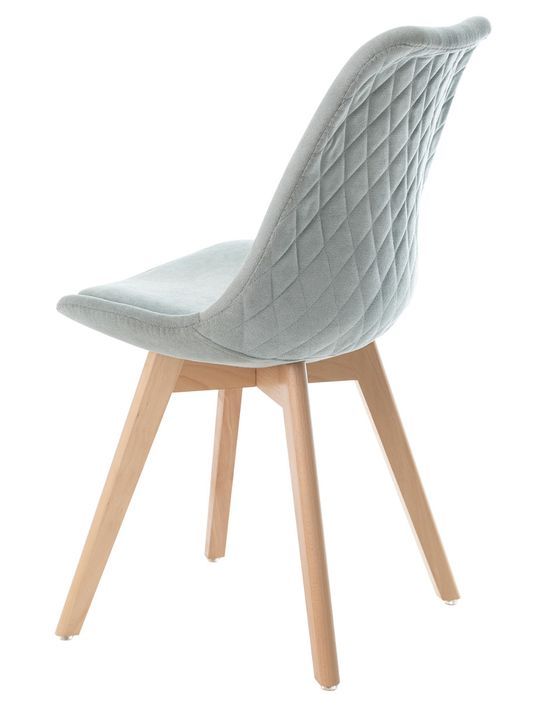 Chaise style scandinave tissu doux et pieds bois de hêtre Romba - Photo n°12