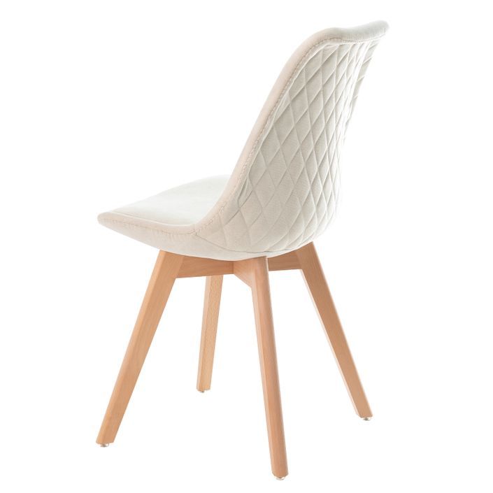 Chaise style scandinave tissu doux et pieds bois de hêtre Romba - Photo n°2